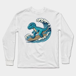 Surfing dinosaur Long Sleeve T-Shirt